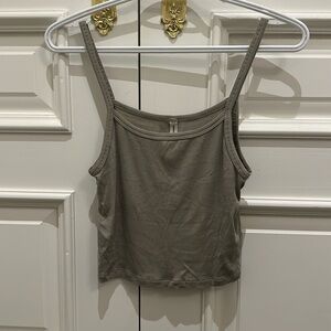 Aritzia Sunday Best taupe crop top size small